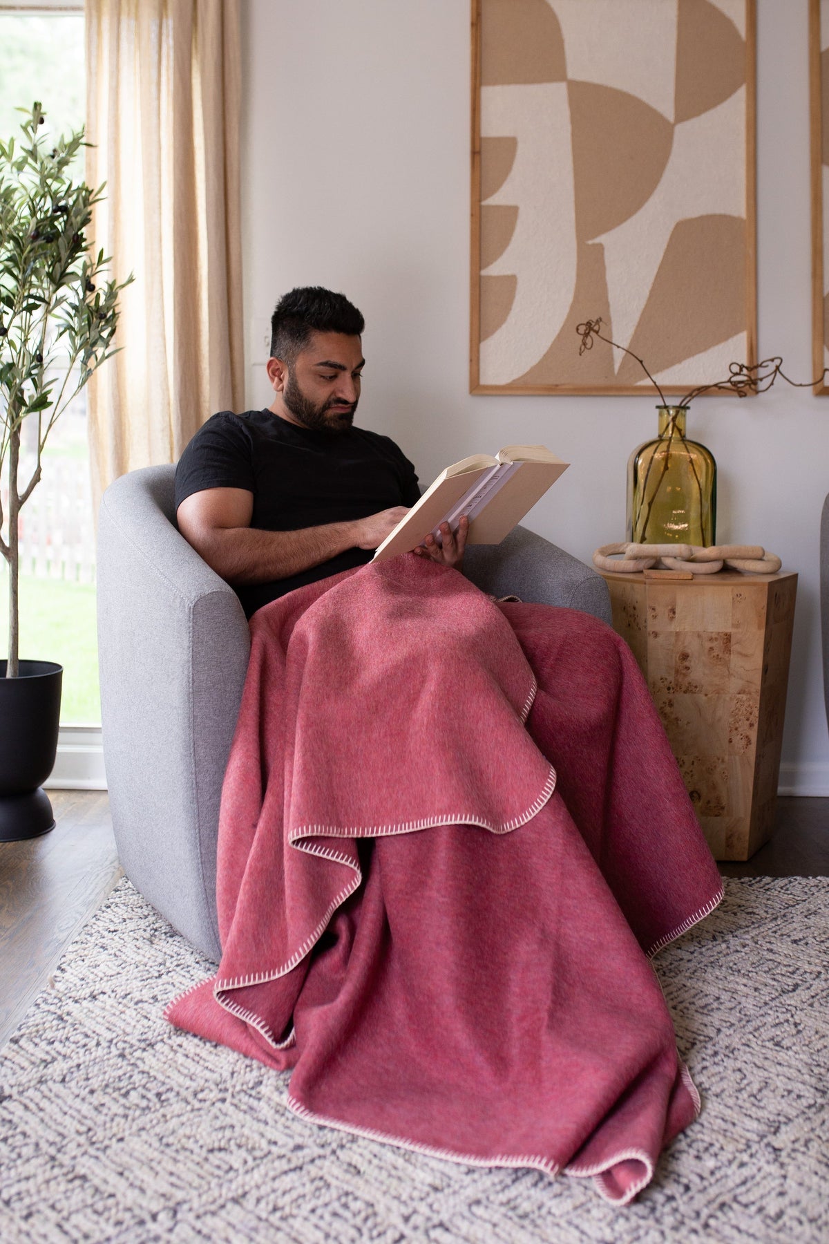 Descanso ALPACA BLEND Throw - Dusty Red